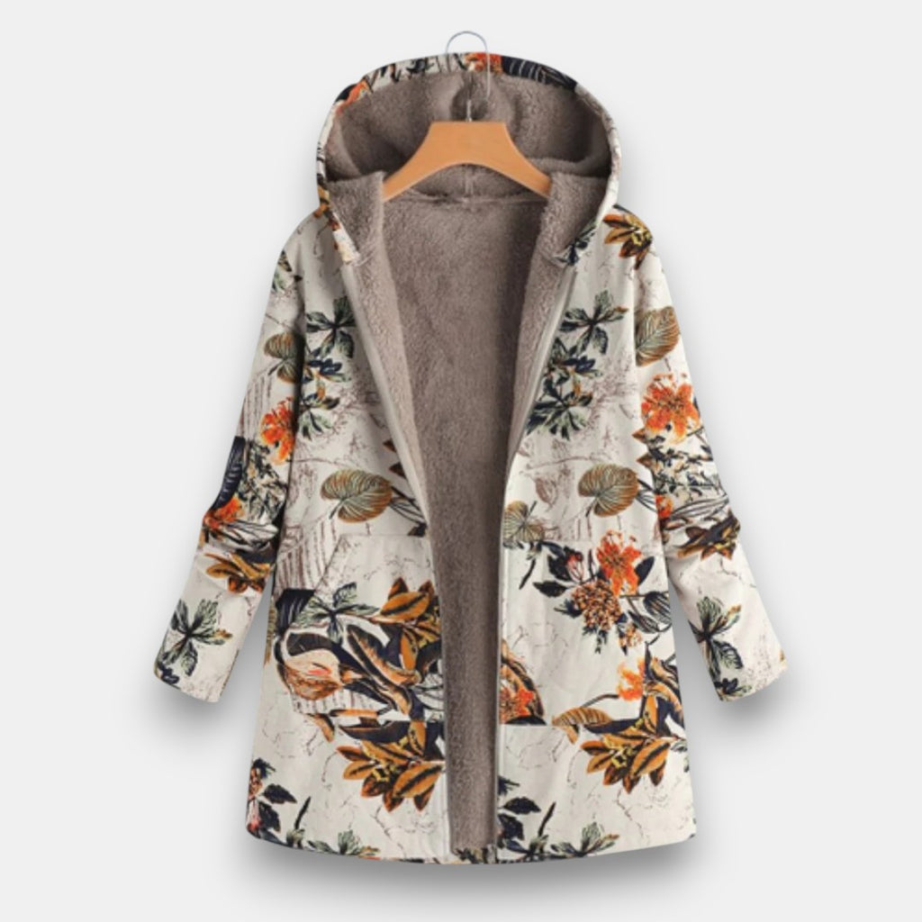 Damparka med blommigt mönster och huva