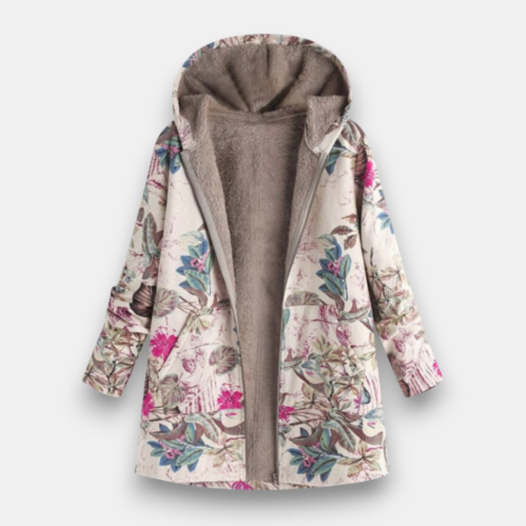 Damparka med blommigt mönster och huva