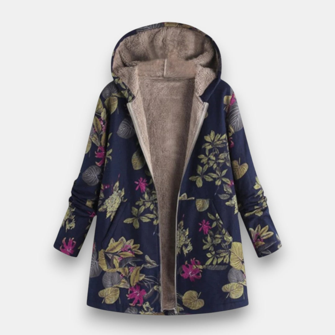 Damparka med blommigt mönster och huva