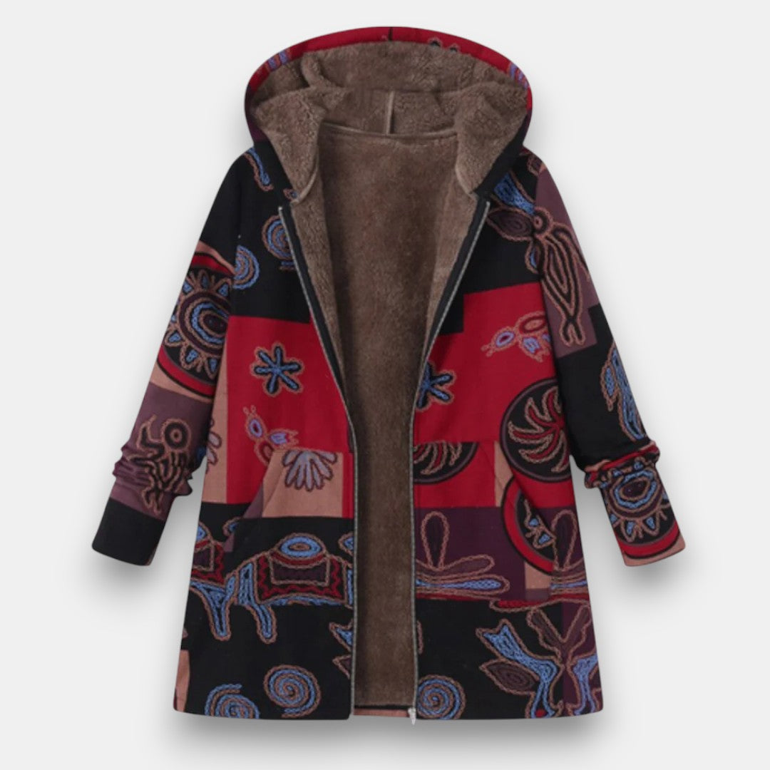 Damparka med blommigt mönster och huva