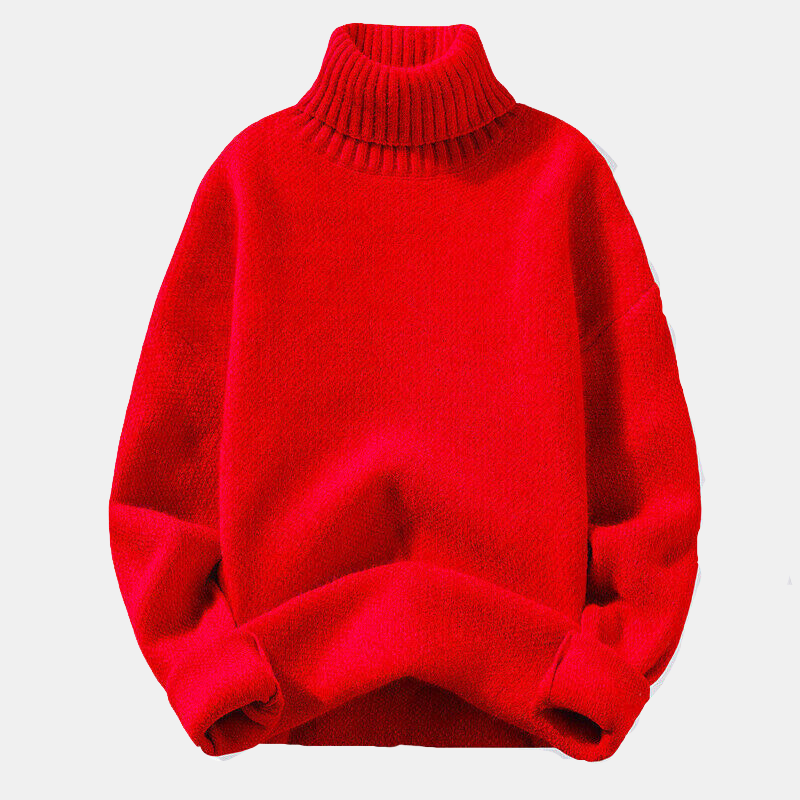 Stickad tröja för dam med hög hals