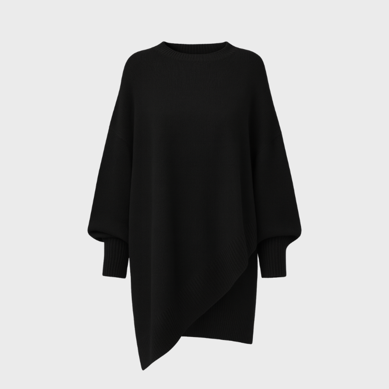 Asymmetrisk oversized stickad tröja kvinnor