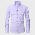 Herrskjorta med långa ärmar och knappar