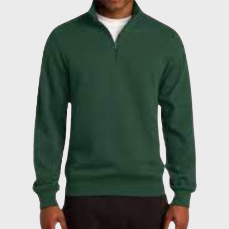 Herrtröja med ribbad halvzip-design