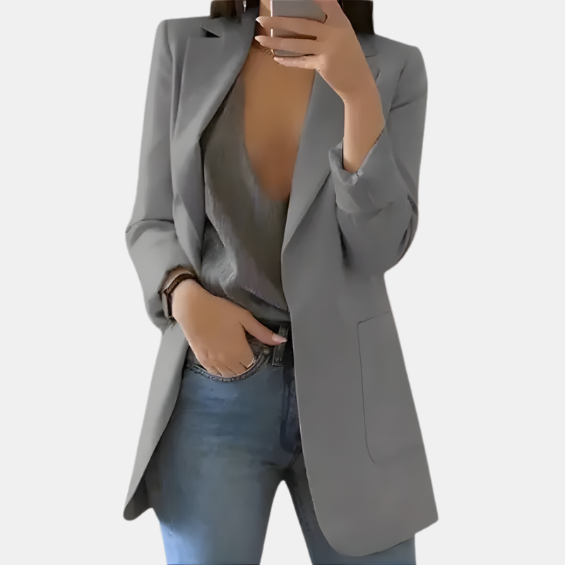 Damblazer med enkel knäppning och fickor