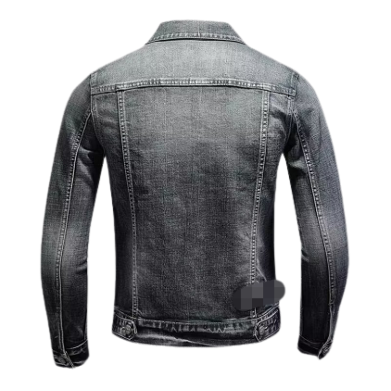 Herrjacka i denim med fickor