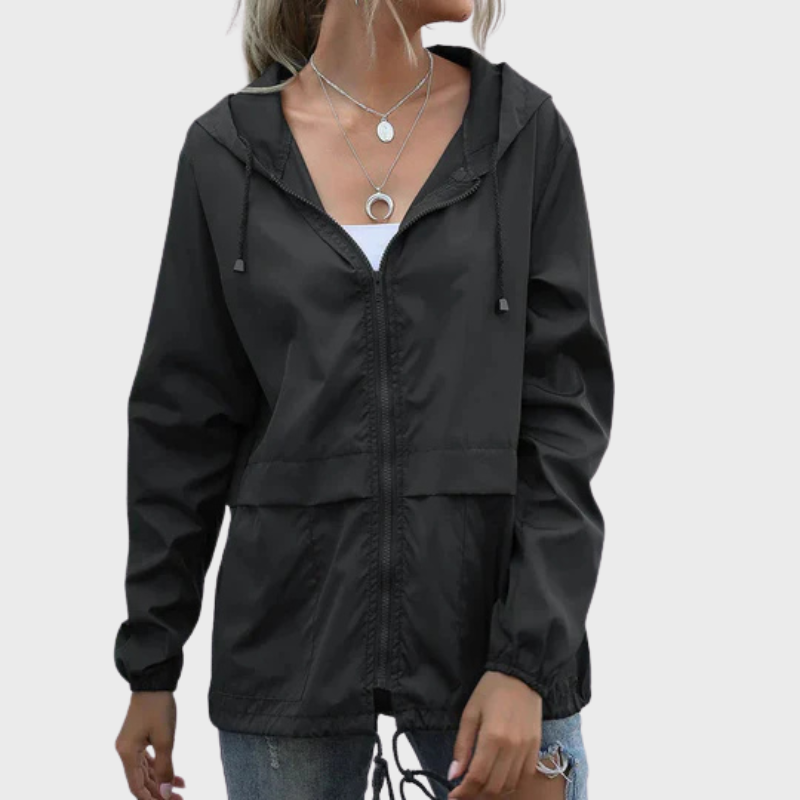 Avslappnad jacka med justerbar huva