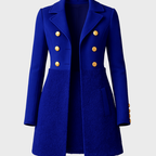 Dammantel med dubbelknäppning och teddy-detaljer