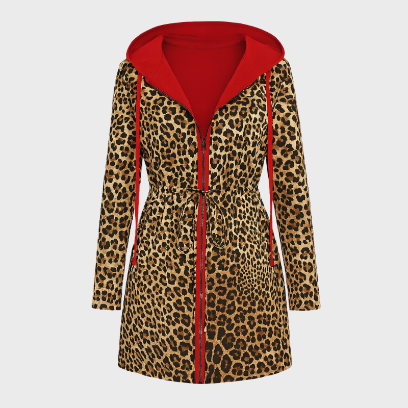 Damsjacka med vändbar design och huva