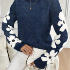 Melira stickad damtröja med blomärmar