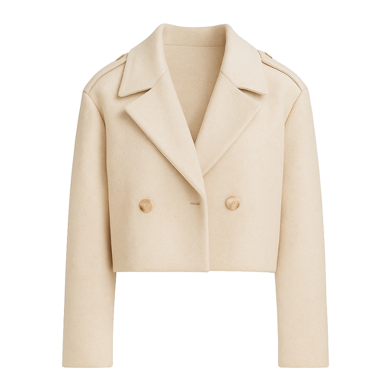 Damblazer med dubbelknäppning och kort passform