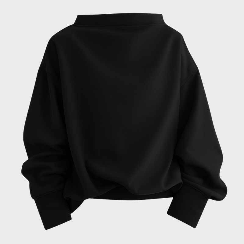 Lös elegant tröja med bred krage kvinnor