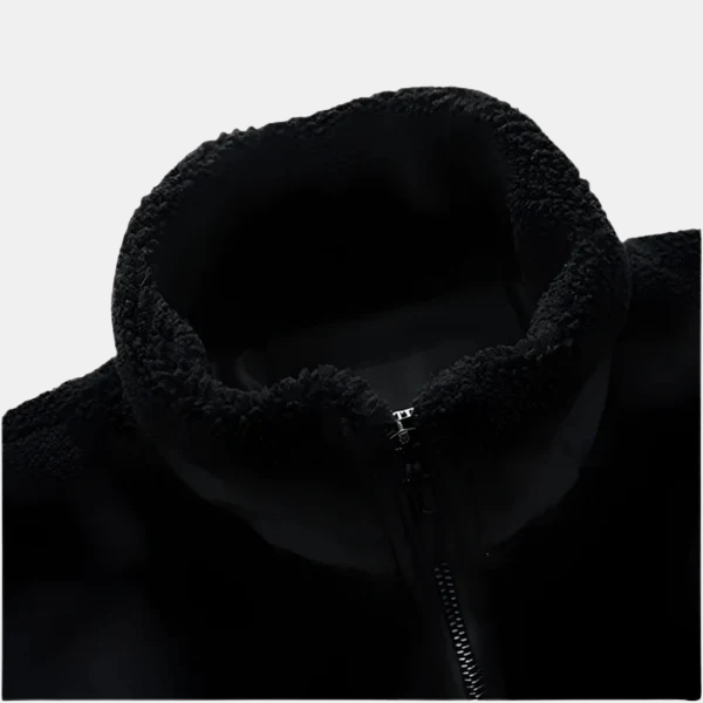 Fleecejacka för herr med ståkrage