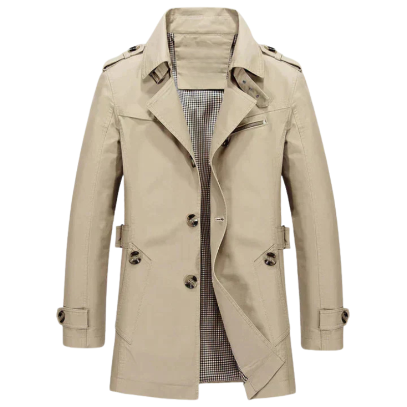 Herrrock med dubbelknäppning och krage