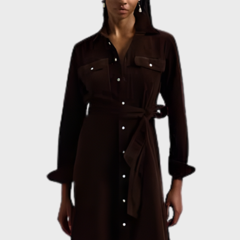 Skjortklänning för dam med knäppning