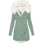 Elina varm vinterspark med mjuk fuskpäls