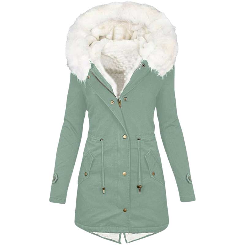 Elina varm vinterspark med mjuk fuskpäls