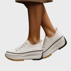 Damskor med tjock sula och räfflad design