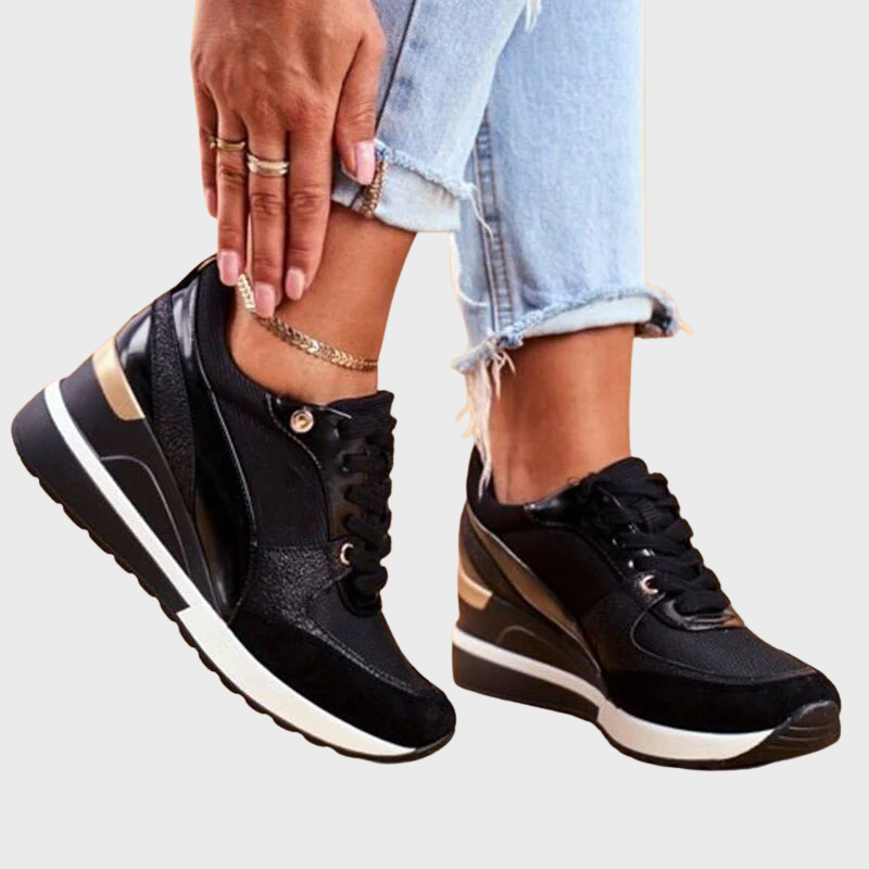 Sportiga damskor med kilklack och hög komfort