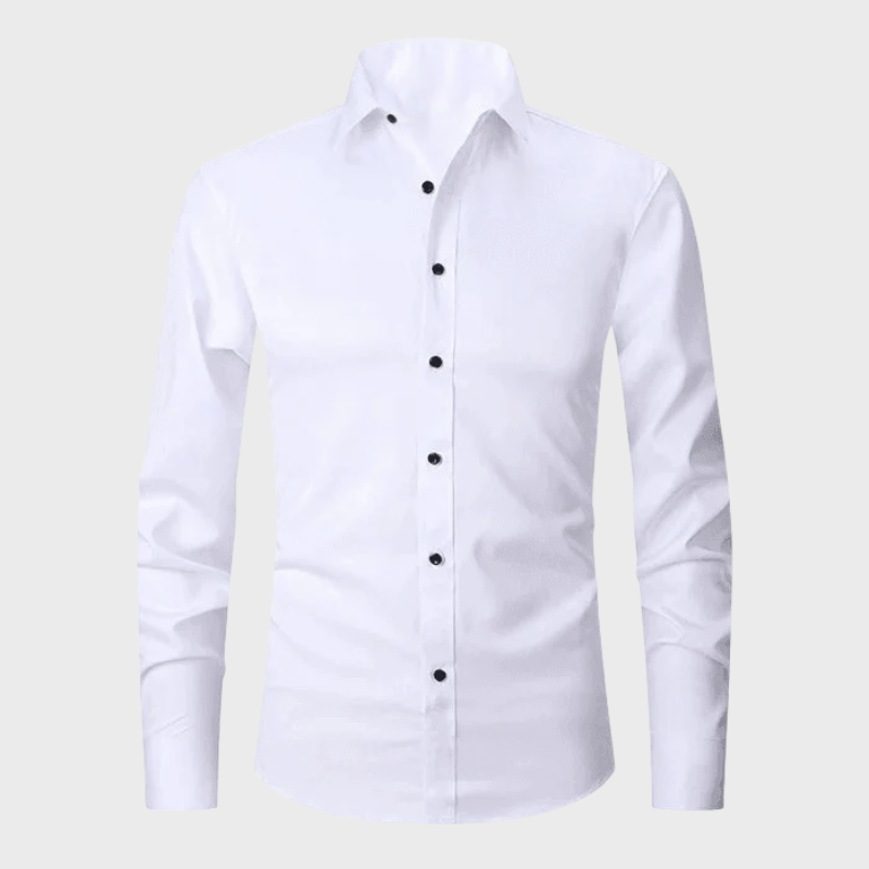 Herrskjorta med långa ärmar och knappar