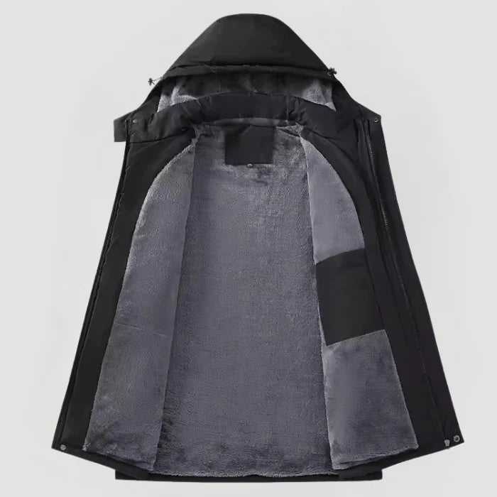 Jacka för herr med dragkedja och huva