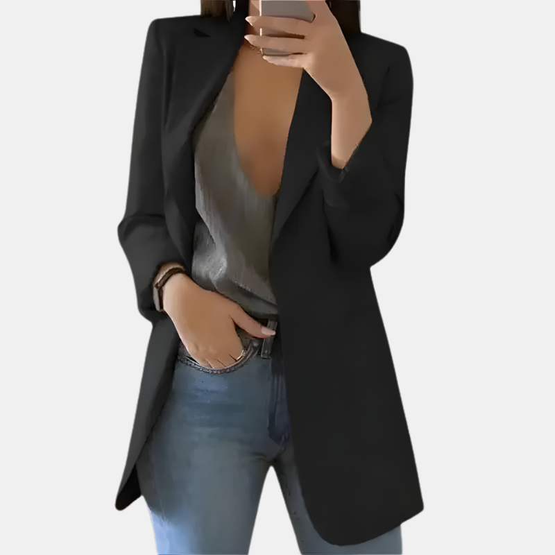 Damblazer med enkel knäppning och fickor