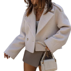 Damblazer med dubbelknäppning och kort passform