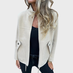 Kofta med dragkedja och eleganta fickdetaljer