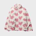 Kvinnlig jacka med hjärtfodrad insida