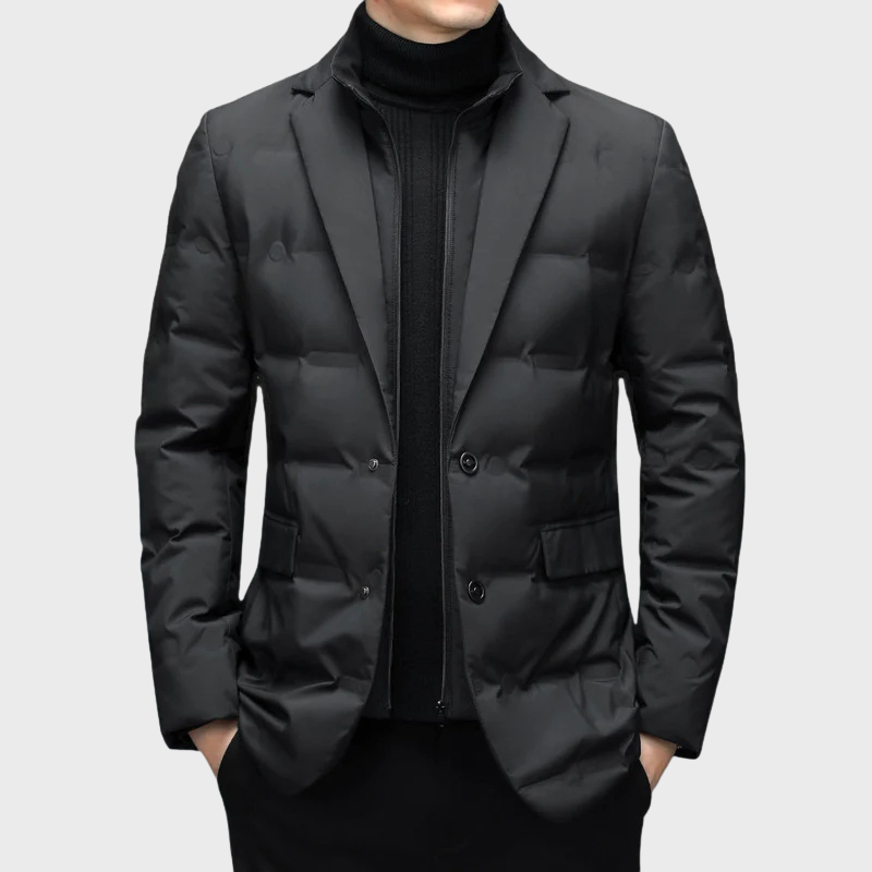 Herrjacka med quiltad design och fickor