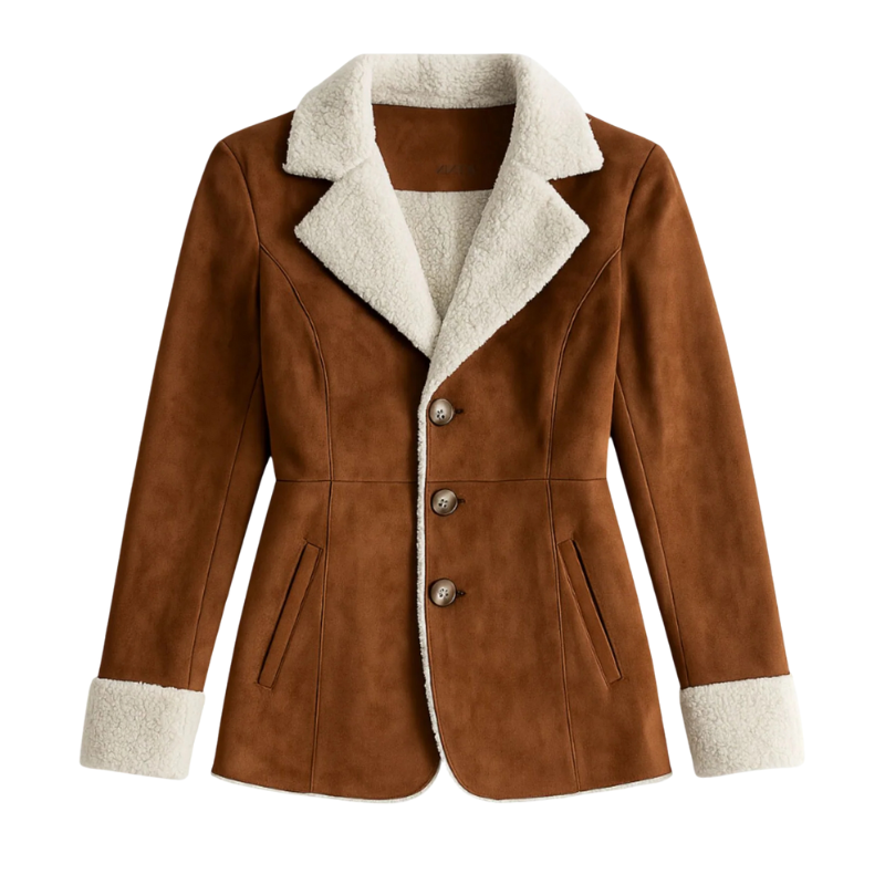 Lillia varm jacka med mjuk teddykrage