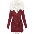 Elina varm vinterspark med mjuk fuskpäls