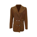 Ribbad damblazer med dubbel knäppning