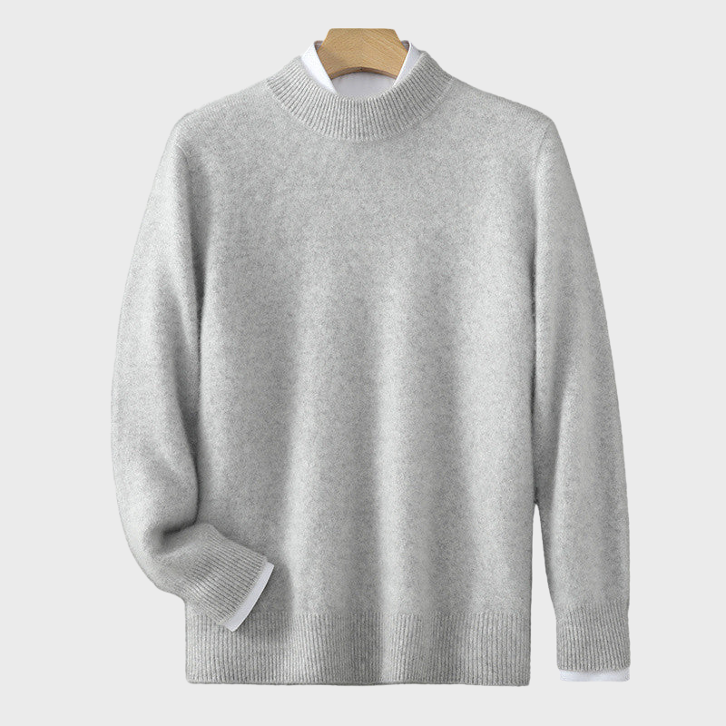 Damtröja med hög ribbad krage och mjuk passform