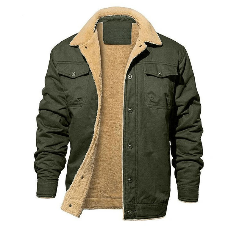 Herrjacka med foder och knappar framtill