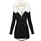 Elina varm vinterspark med mjuk fuskpäls