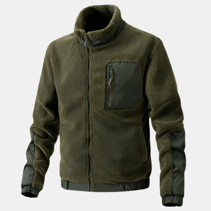 Fleecejacka för herr med ståkrage