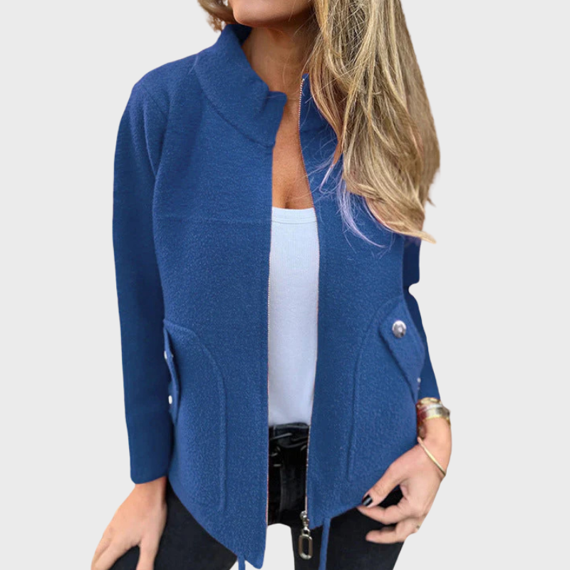 Kofta med dragkedja och eleganta fickdetaljer