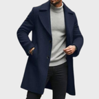 Herrkappa med enkelknäppning och bred krage