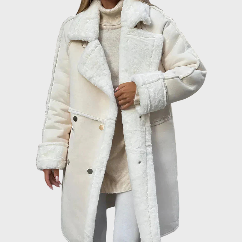 Vinterkappa i mjuk teddy för kvinnor