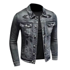 Herrjacka i denim med fickor