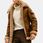 Jacka för herr med fårfoder och dragkedja