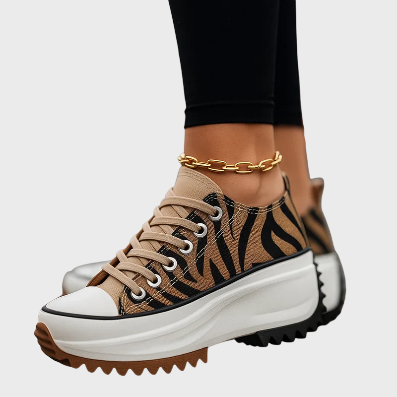 Damskor med tjock sula och räfflad design