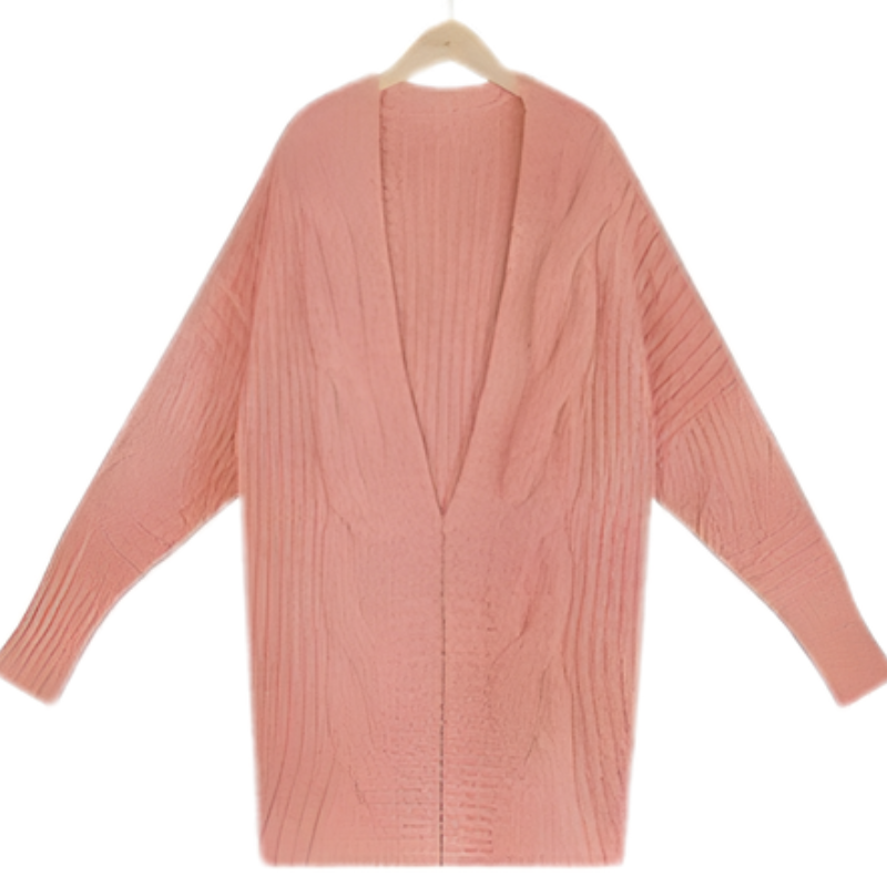 Mysig stickad cardigan jacka med avslappnad passform