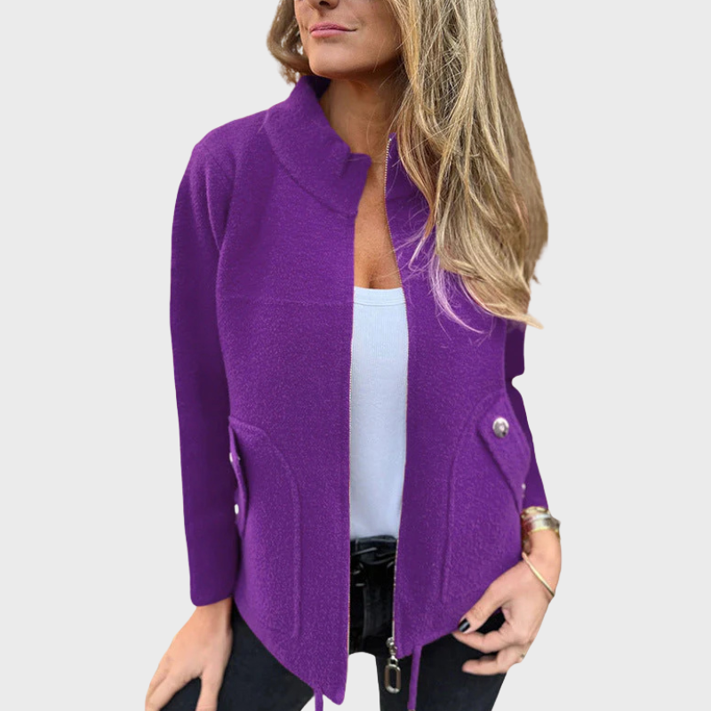 Kofta med dragkedja och eleganta fickdetaljer