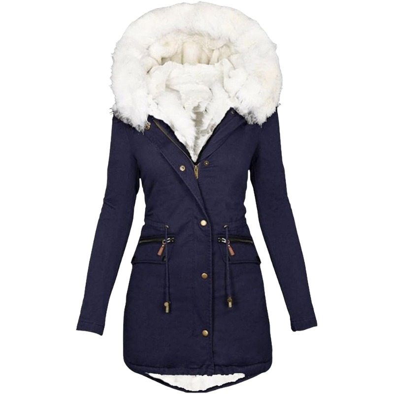 Elina varm vinterspark med mjuk fuskpäls