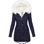 Elina varm vinterspark med mjuk fuskpäls