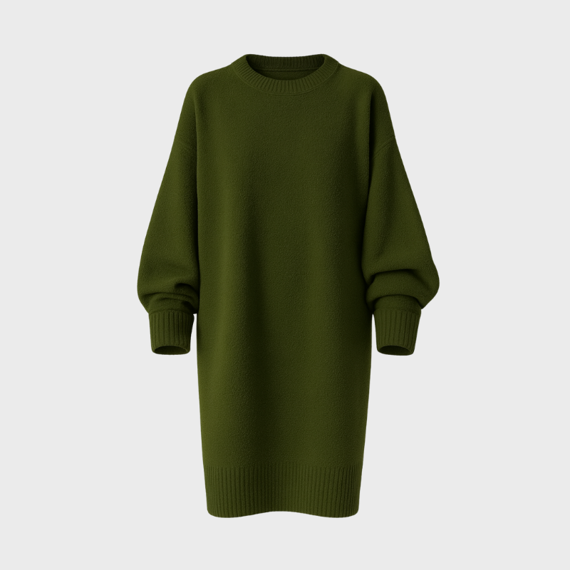 Oversize mysig stickad tröja för kvinnor