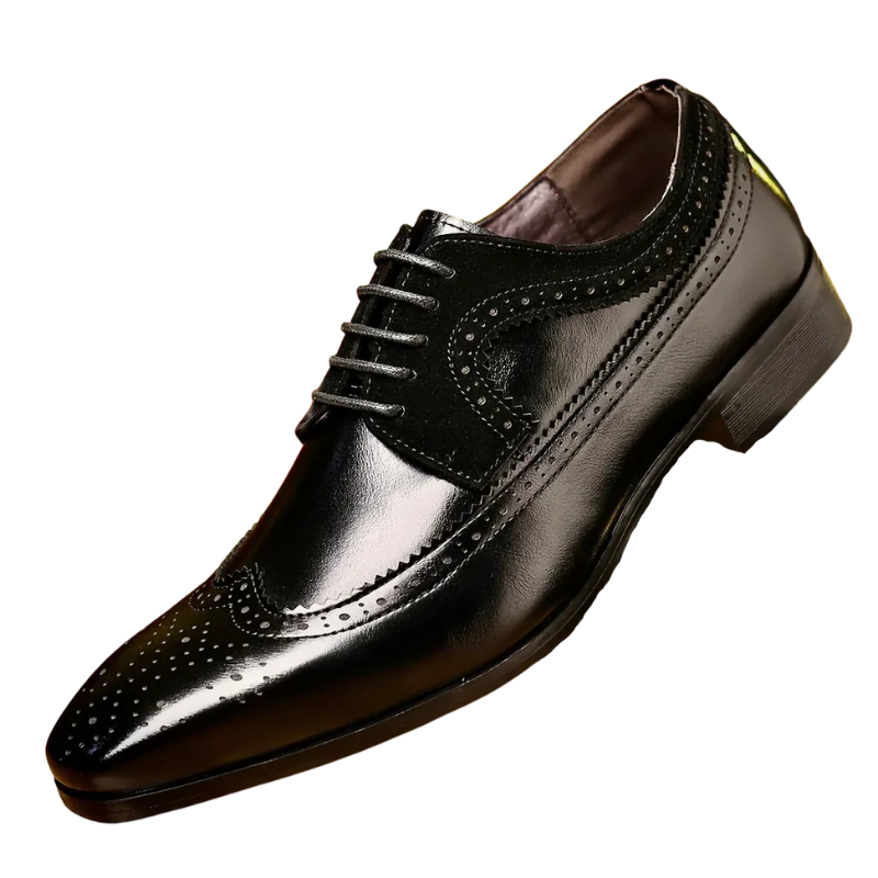 Herrskor med snörning och broguemönster