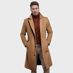 Herrkappa med enkelknäppning och bred krage